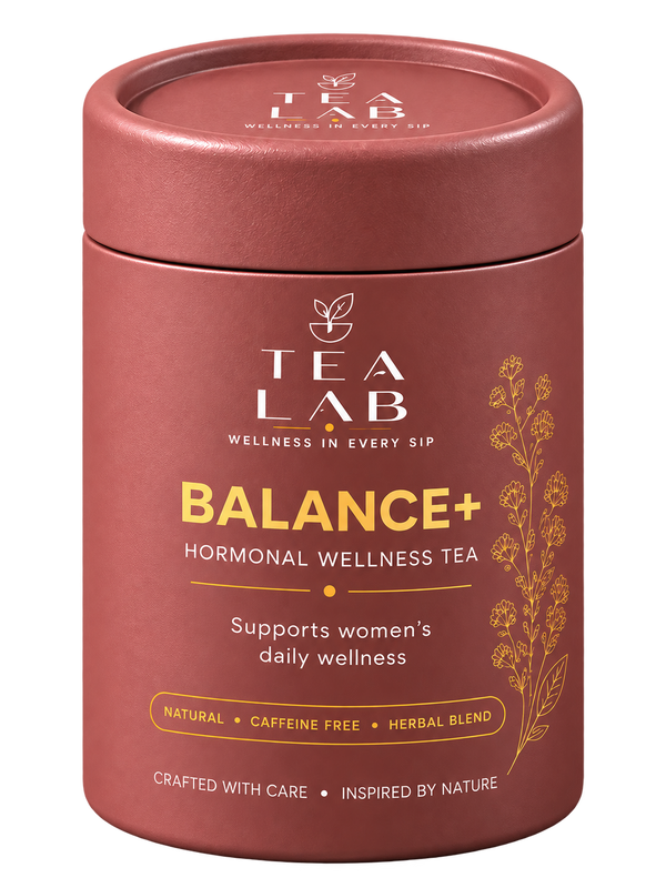 BALANCE+ hormonal wellness tea canister in dusty rose