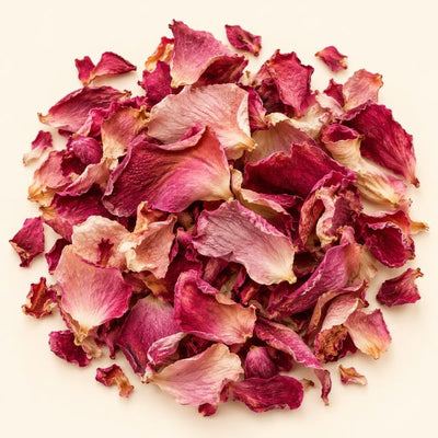 Dried rose petals used in Tea Lab herbal teas