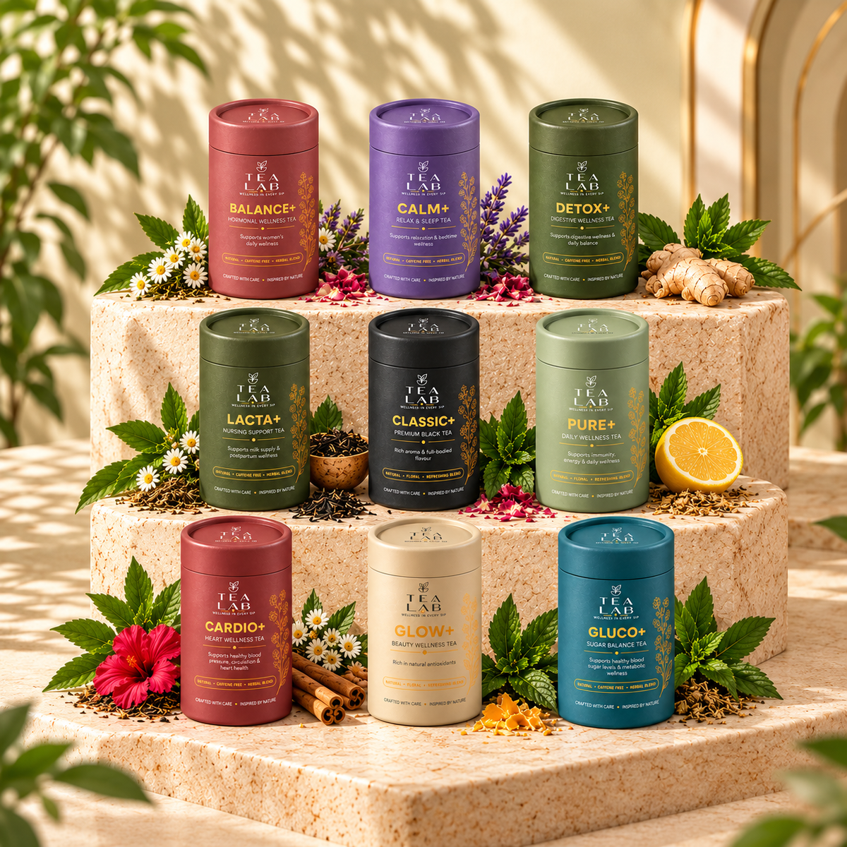 Daily wellness herbal tea blends by Tea Lab, Pakistan