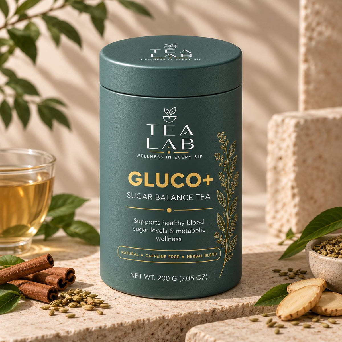 Tea Lab GLUCO+ blood sugar wellness tea
