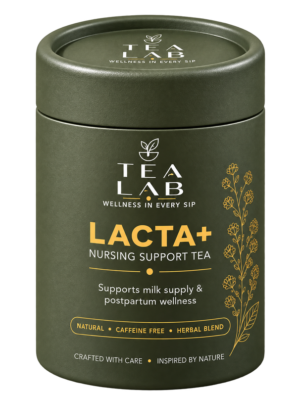 LACTA+ lactation tea canister in olive green